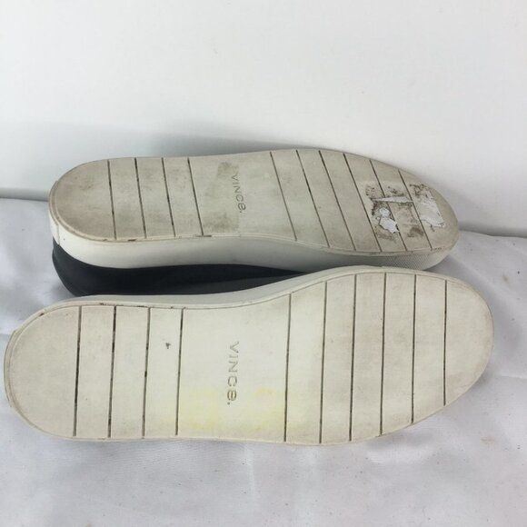 Vince Cantara Black Leather Slip On Sneaker Size 8 - Picture 7 of 8